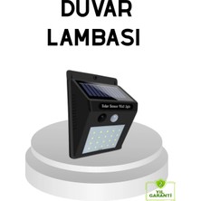 Uravas Store 20 LED Güneş Paneli Aydınlatma – Fotoselli ve Hareket Algılamalı Dış Mekan Duvar Lambası