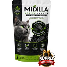 Midilla Active Carbon Kedi Kumu Koku Giderici 250 G | %100 Gerçek Aktif Karbon | Güçlü Koku Kontrolü |
