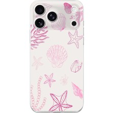 TechTree Iphone 17 Pro Uyumlu Pembe Deniz Yıldızı ve Kabuk Baskılı Silikon Kılıf
