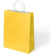 KİKA Kika 1000501 Büküm Saplı 18X8X24CM Hediyelik Kağıt Çanta Sarı  - Tekli