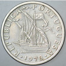 Banknoting Portekiz 2,5 Eskudo 1978 Yelkenli - Gemi - Denizcilik Temalı.