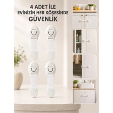 Uravas Store 4 Adet Çok Amaçlı Çocuk Güvenlik Kilidi Dolap Çekmece ve Gardırop Için