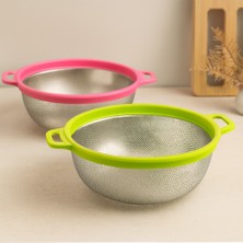 Uravas Store 27 cm Metal Süzgeç Plastik Çerçeveli Kulplu
