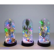 Uravas Store Yılbaşı Temalı Işıklı Dekoratif Cam Fanus - Model 9
