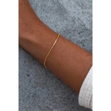 Ricco Jewellery 14 K Gold Kaplama 925 Ayar Gümüş Old Money Yılan Bileklik