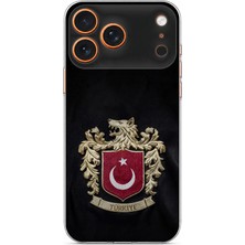 TechTree iPhone 17 Pro Max Uyumlu Türk Sembolü Kurt ve Bayrak Desenli Baskılı Silikon Kılıf