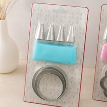 Uravas Store Pasta Süsleme Seti 8 Parça (Krema Torbası, Metal Uçlar, Kurabiye Kalıpları)