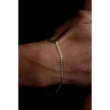 Ricco Jewellery 14 K Gold Kaplama 925 Ayar Gümüş Pres Kalemli Gurmet Bileklik