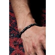 Ricco Jewellery 925 Ayar Gümüş Triangle Örme Bileklik