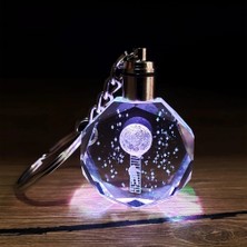 Uravas Store Aya Tırmanan Astronot Tasarımlı Işıklı Kristal Anahtarlık