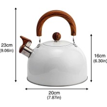 3l Düdüklü Kettle Su Isıtıcı Çaydanlık Paslanmaz Çelik Yüksek Islıklı Beyaz