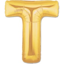 Uravas Store T Harf Folyo Balon Altın Renk 40 Inç