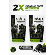Midilla Active Carbon Kedi Kumu Koku Giderici 2 x 250 G | %100 Gerçek Aktif Karbon | Toplam 500 G