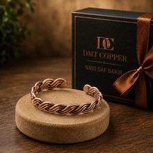 Dmt Copper Home Örgü El Yapımı Şık Tasarım Kalın Dövülmüş Saf Bakır Bilezik Bakır Romatizma Bilekliği
