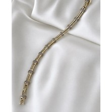 Velora Accessories Xuping Model 14K Altın Kaplama Taşlı Kemik Bileklik