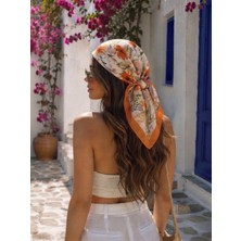 Revam Collection Çiçek Desen Bandana Fular Şal