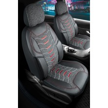Şahinler Oto Aksesuar Toyota Yaris 2017-2019 Keten Oto Koltuk Kılıfı Ön Arka Set Siyah Erciyes Serisi Şhn