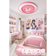 Ece Aydınlatma Fubao 2 Katlı Modern Tasarım Uzaktan Kumandalı Dimmerli 3 Renk LED Işıklı Çocuk Odası Avizesi 40CM Çap