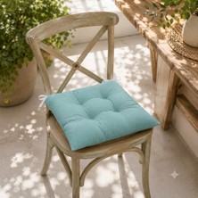 Mayse 6'lı Sandalye Minderi 40X40 cm – Yumuşak Dolgulu, Yıkanabilir, Bağcıklı, Mutfak, Balkon, Bahçe ve Yemek Odası Için