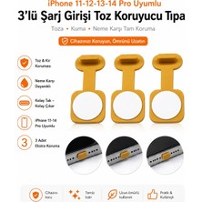 Emre Bilişim iPhone Lightning Uyumlu Yapışkanlı Toz Tıpası Koruması - Şarj Girişi (3 Adet - Krem) Premium