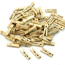 Uravas Store 100'LÜ Ahşap Mandal 2.5cm (10'lu PAKET-1000 Adet)