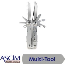 Ascim 9 Fonksiyonlu Paslanmaz Çelik Çok Amaçlı Alet Multi-Tool Kamp ve Tamir Seti