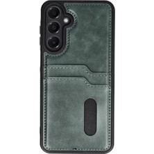 Uravas Store Newface Samsung Galaxy A16 5g Kılıf Sara Kartvizitli Deri Kılıf - Koyu Yeşil
