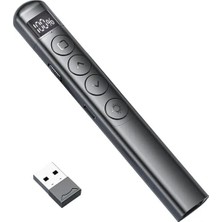 Azurtech S7 Dijital Ekranlı Şarjlı Lazer Sunum Kumandası Şarj Göstergeli Lazer Powerpoint Laser Pointer Slayt