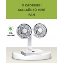 Uravas Store Çift Kafalı Masaüstü ve Duvar Tipi Sessiz USB Şarjlı Fan