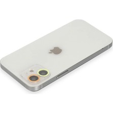 Uravas Store Mey Ithalat®   iPhone 12 Mini Renkli Kamera Lens Koruma Cam - Sarı-Turuncu
