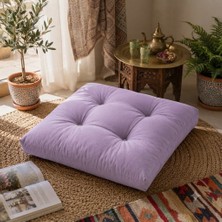 Mayse 70X70 cm Yer Minderi – Kalın Dolgulu Kare Oturma Minderi, 4 Punto Dikişli, Iç ve Dış Mekan Kullanımı- Telasız, Kırpıntı Sünger