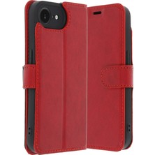 Uravas Store Mey Ithalat®   iPhone 16E Kılıf Trend S Plus Kapaklı Kılıf - Kırmızı