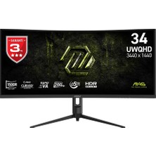 MSI Msı Mag 342CQRF E20 34″ 200Hz 1ms Freesync Premium Uwqhd 1500R Kavisli Rapid Va Gaming Monitör