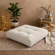 Mayse 70X70 cm Yer Minderi – Kalın Dolgulu Kare Oturma Minderi, 4 Punto Dikişli, Iç ve Dış Mekan Kullanımı- Telasız, Kırpıntı Sünger
