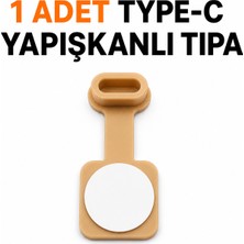 Emre Bilişim Krem Renk Usb-C Type-C Toz Önleyici Tıpa Kaliteli Yapışkanlı Port Koruyucu Tekli