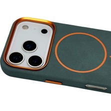 Uravas Store Mey Ithalat®   iPhone 17 Pro Max Luno Deri Magsafe Kapak - Yeşil
