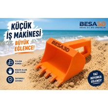 Besa 3D Plaj Kum Kepçesi – Kum Kazıcı Oyuncak | Dayanıklı 3D Baskı Plaj Oyuncağı | Çocuklar Için Eğlenceli Kum Oyuncağı Turuncu