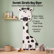 Mezora Zürafa Ahşap Çocuk Boy Büyüme Grafiği Cetvel / Aile Bebek Çocuk Odası Boy Ölçer
