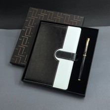 Uravas Store Siyah Beyaz Tarihsiz Ajanda Defter Kalem Seti