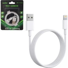 Uravas Store Weko WK-29905 Beyaz 1 Metre USB To Lightning Şarj - Data Aktarım Kablosu