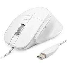 DS LLC 7d Ergonomi̇k Kablolu Ofi̇s Mouse 3600 Dpi - Beyaz ND1209W