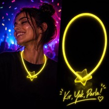 Uravas Store Fosforlu Yıldız Parti Kolyesi – Neon Işıklı Kolye Sarı Renk