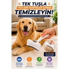 Toyfest Basmalı Metal Uçlu Evcil Hayvan Tüy Toplama Tarağı Tek Tuş Temizleme Kedi Köpek Bakım Fırçası