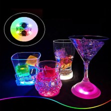Uravas Store Işıklı Yapışkanlı Bardak Altı Aparatı Ledli 3 Fonksiyonlu 6 cm Çap