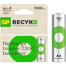 Uravas Store Gp Recyko 1300 Nı-Mh R6 Şarjlı Aa 4'lü Kalem Pil