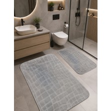 Halı Atölyesi Premium 2'li Banyo Paspas Seti Kaymaz Taban Yumuşak Dokulu 60X100 & 50X60