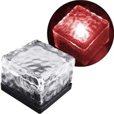 Uravas Store Powermaster PM-21647 Solar Kırmızı Ledli Tuğla Görünümlü Bahçe Dekorasyon Aydınlatma
