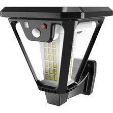Uravas Store Powermaster HS-V83 Solar Panelli 3 Modlu Kumandalı Hareket Sensörlü 100 Smd Ledli Şarjlı Duvar ve Bahçe Lambası