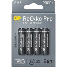 Uravas Store Gp Recyko Pro Aa 2000 Mah Şarjlı 4'lü Pil