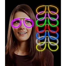 Uravas Store Karanlıkta Parlayan Fosforlu Glow Gözlük Fosforlu Renkli Gözlük 6 Adet